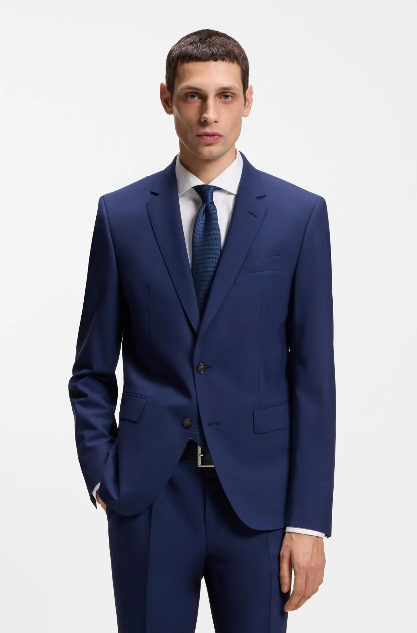 Slim-Fit Zweiteiler aus Stretch-Wolle