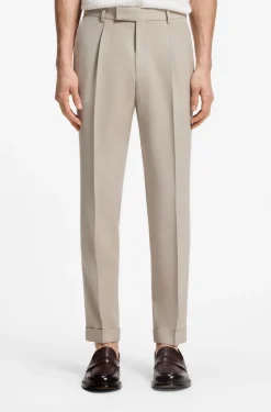 Slim-Fit Zweiteiler aus Woll-Mix mit Seide