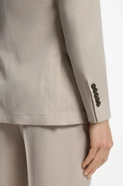 Slim-Fit Zweiteiler aus Woll-Mix mit Seide