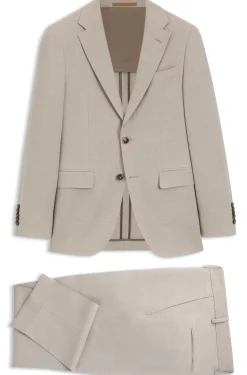 Slim-Fit Zweiteiler aus Woll-Mix mit Seide