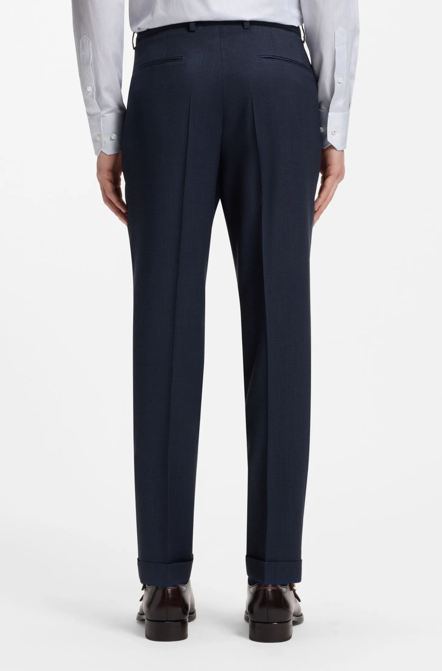Slim-Fit Zweiteiler aus Woll-Mix mit Seide