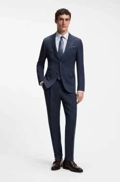 Slim-Fit Zweiteiler aus Woll-Mix mit Seide
