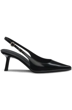 Slingbacks aus Brush-Off-Leder