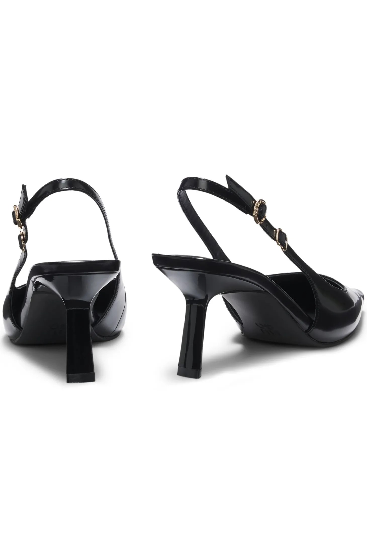 Slingbacks aus Brush-Off-Leder