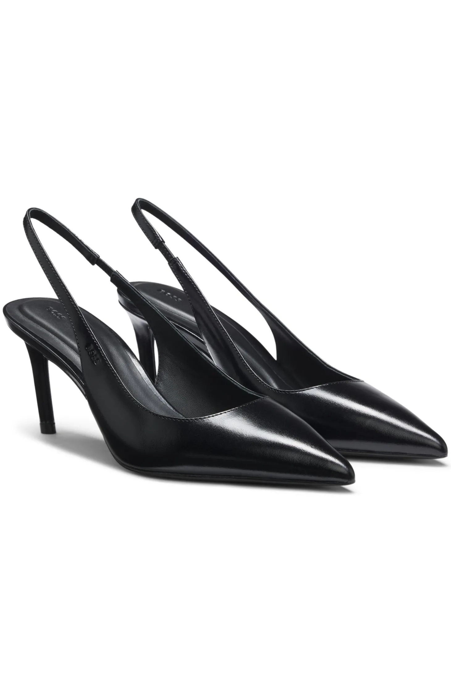 Slingbacks aus Lackleder