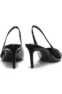 Slingbacks aus Lackleder