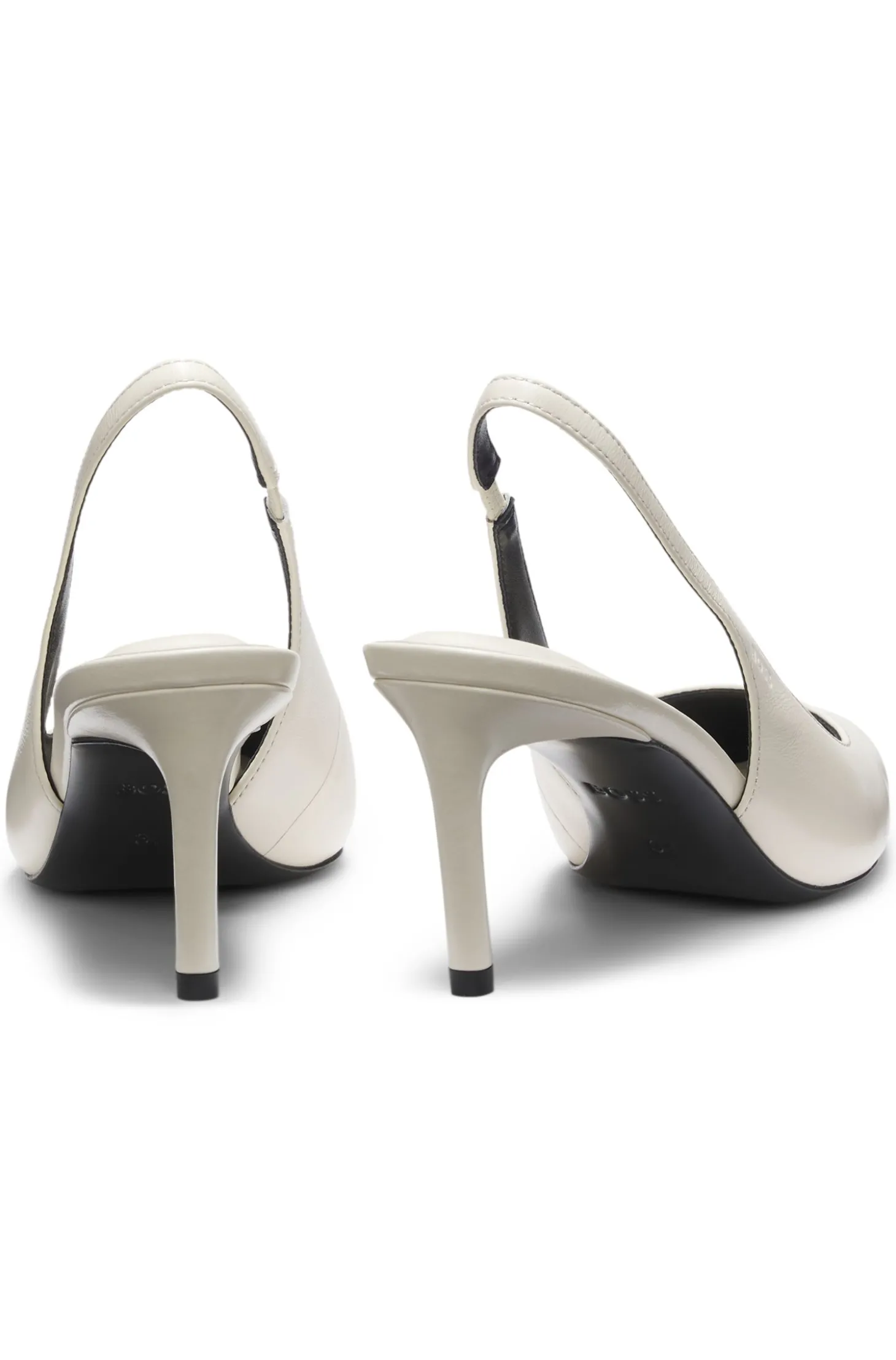Slingbacks aus Lackleder