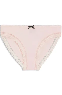 Slip aus elastischer Mikrofaser mit mittlerer Bundhöhe und Spitzenbesatz