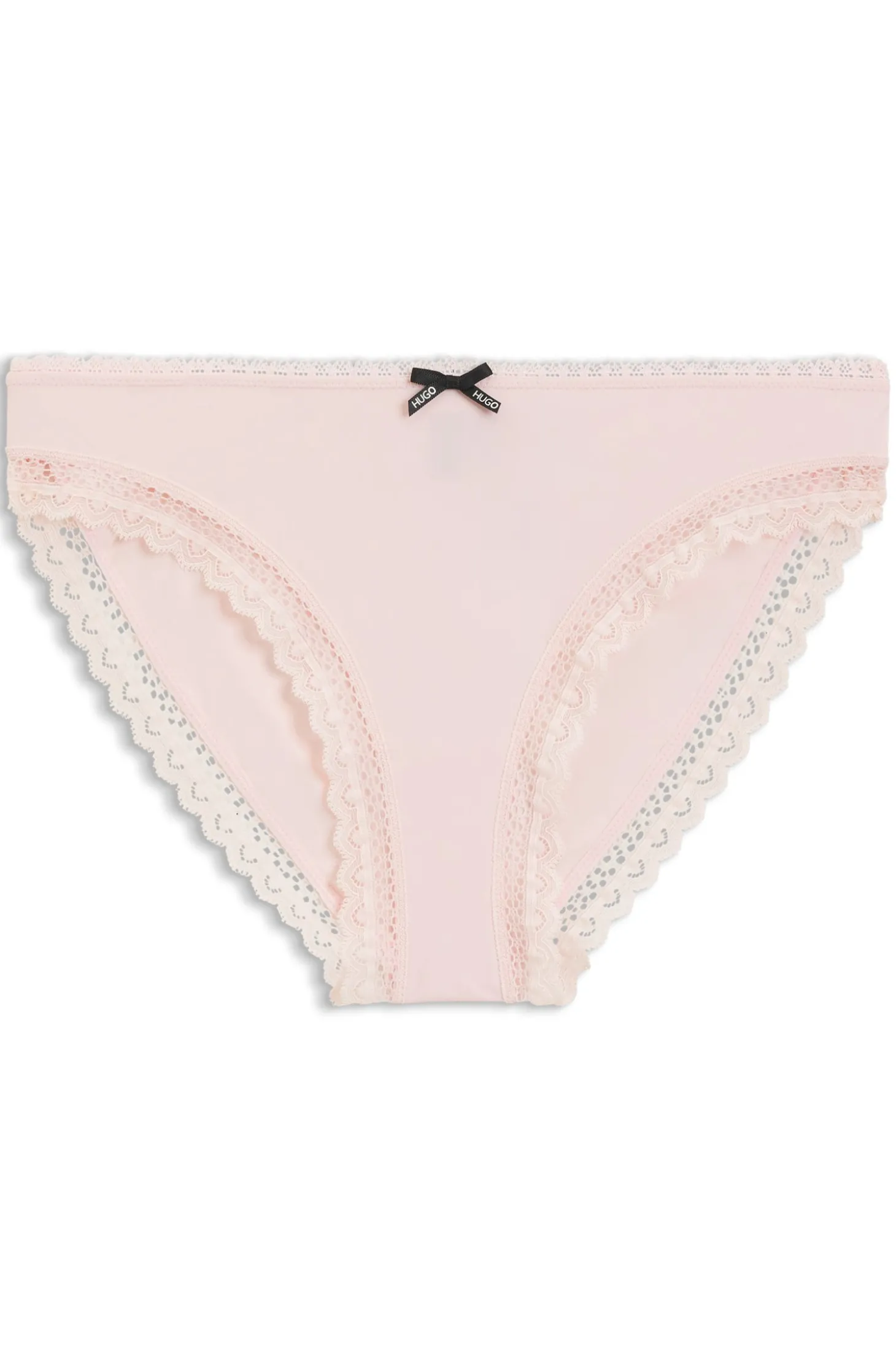 Slip aus elastischer Mikrofaser mit mittlerer Bundhöhe und Spitzenbesatz