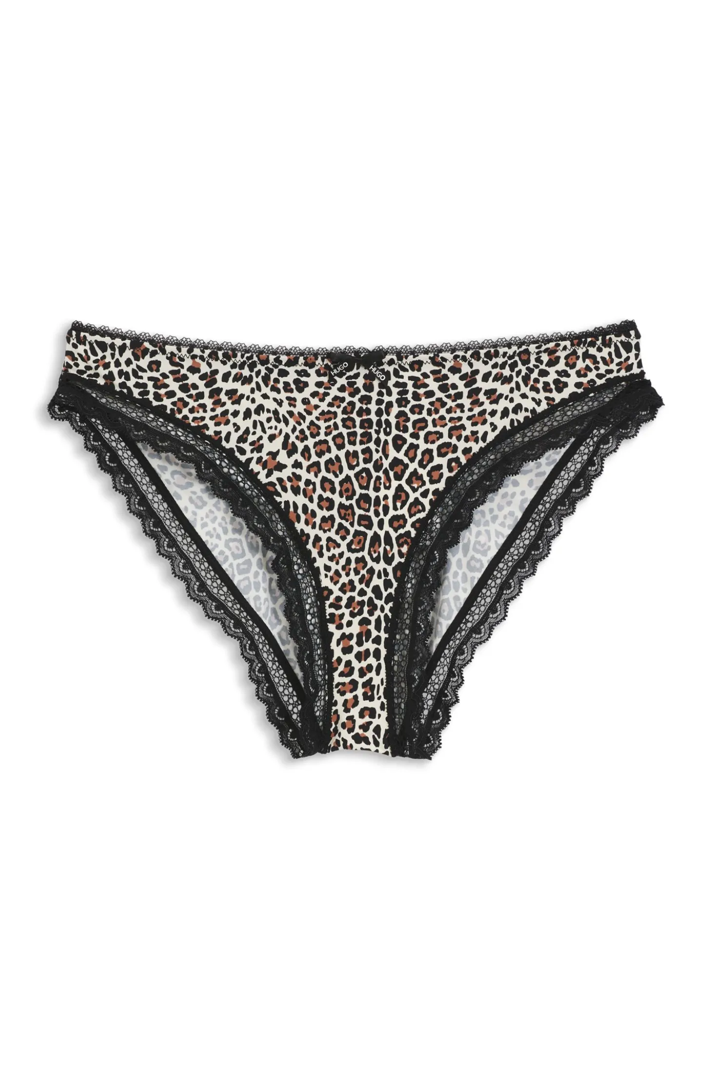 Slip aus elastischer Mikrofaser mit mittlerer Bundhöhe und Spitzenbesatz