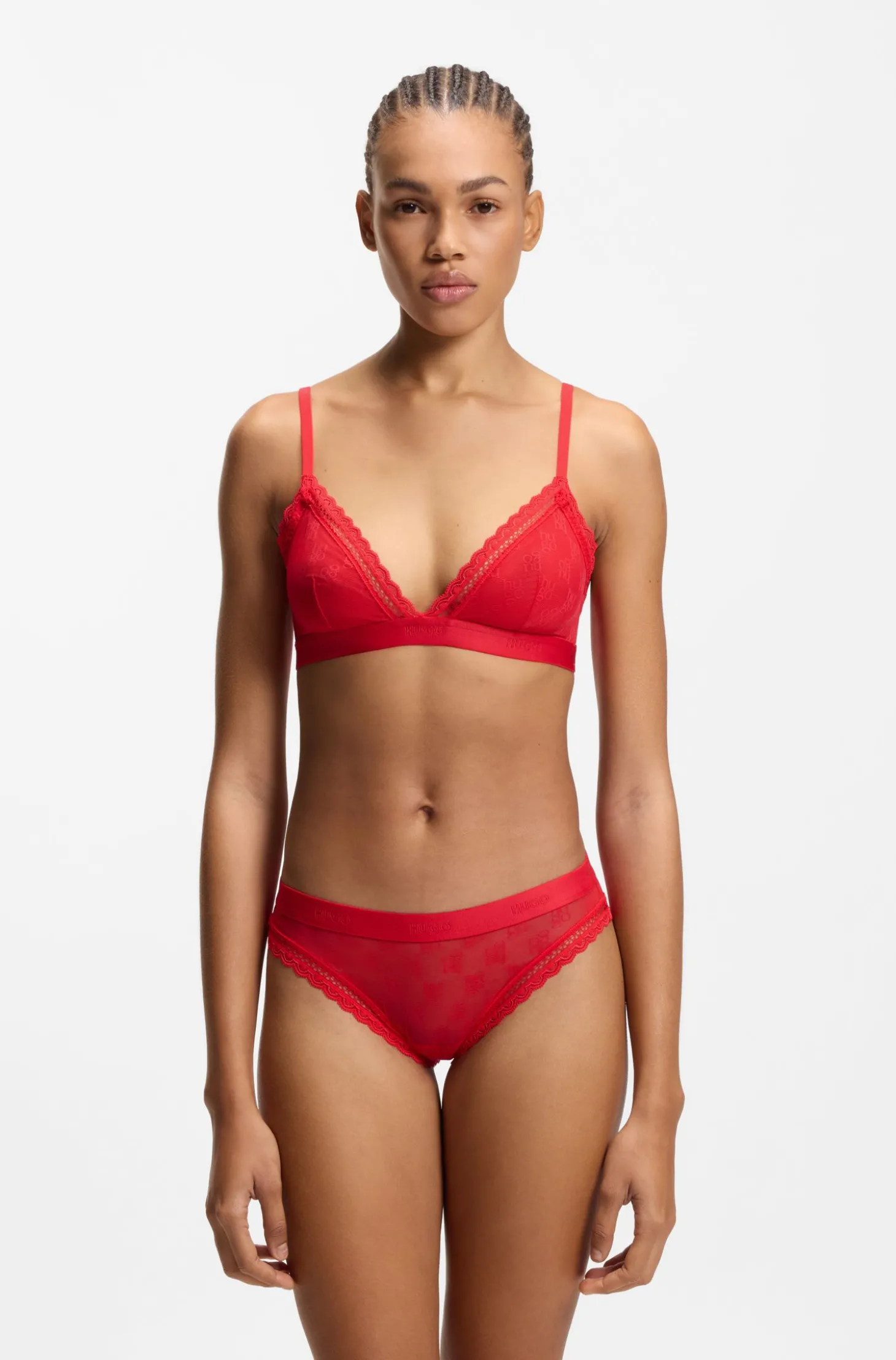 Slip aus Spitze mit Logo-Bund
