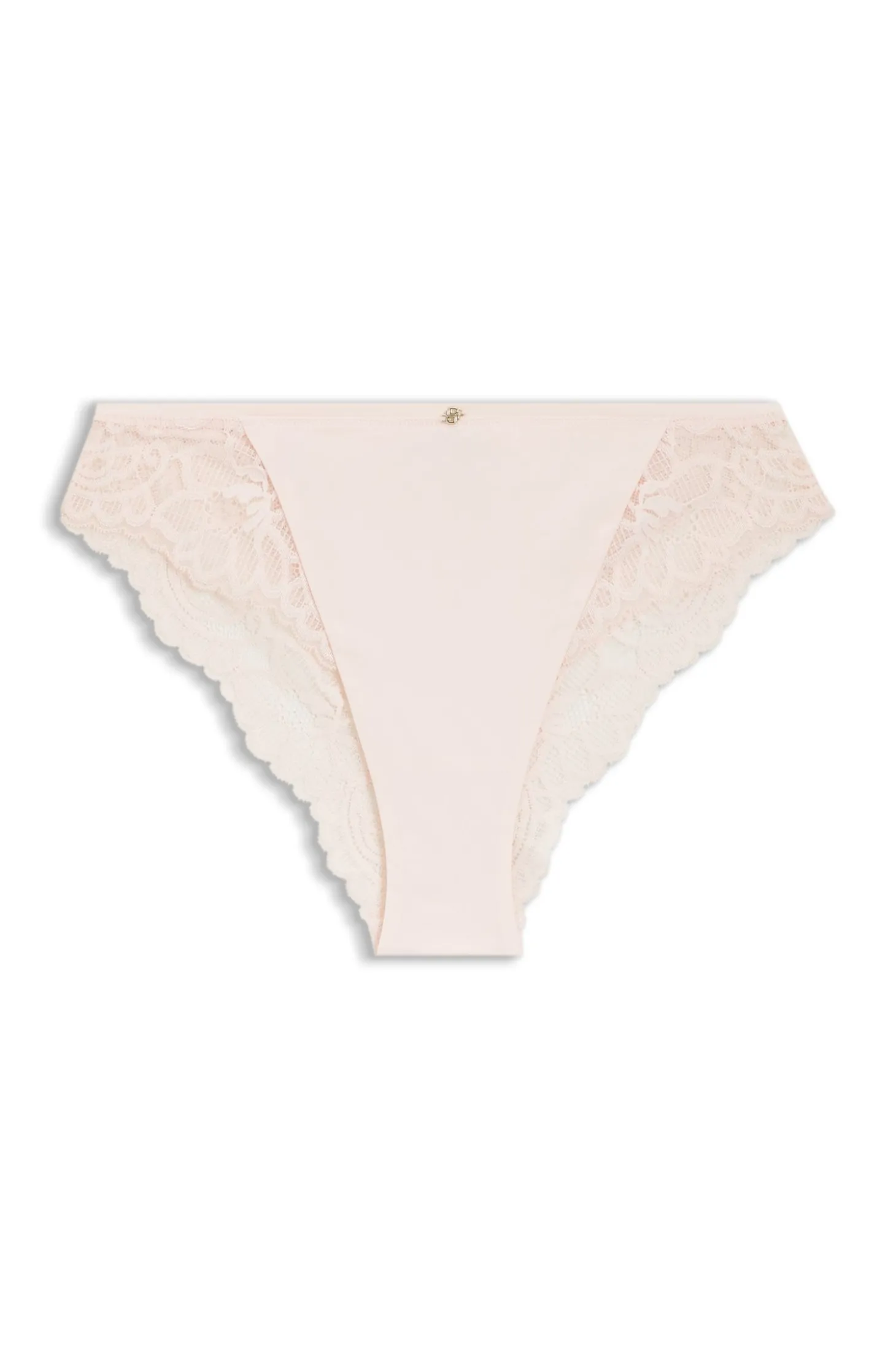 Slip aus Spitze mit plissierten Mesh-Details