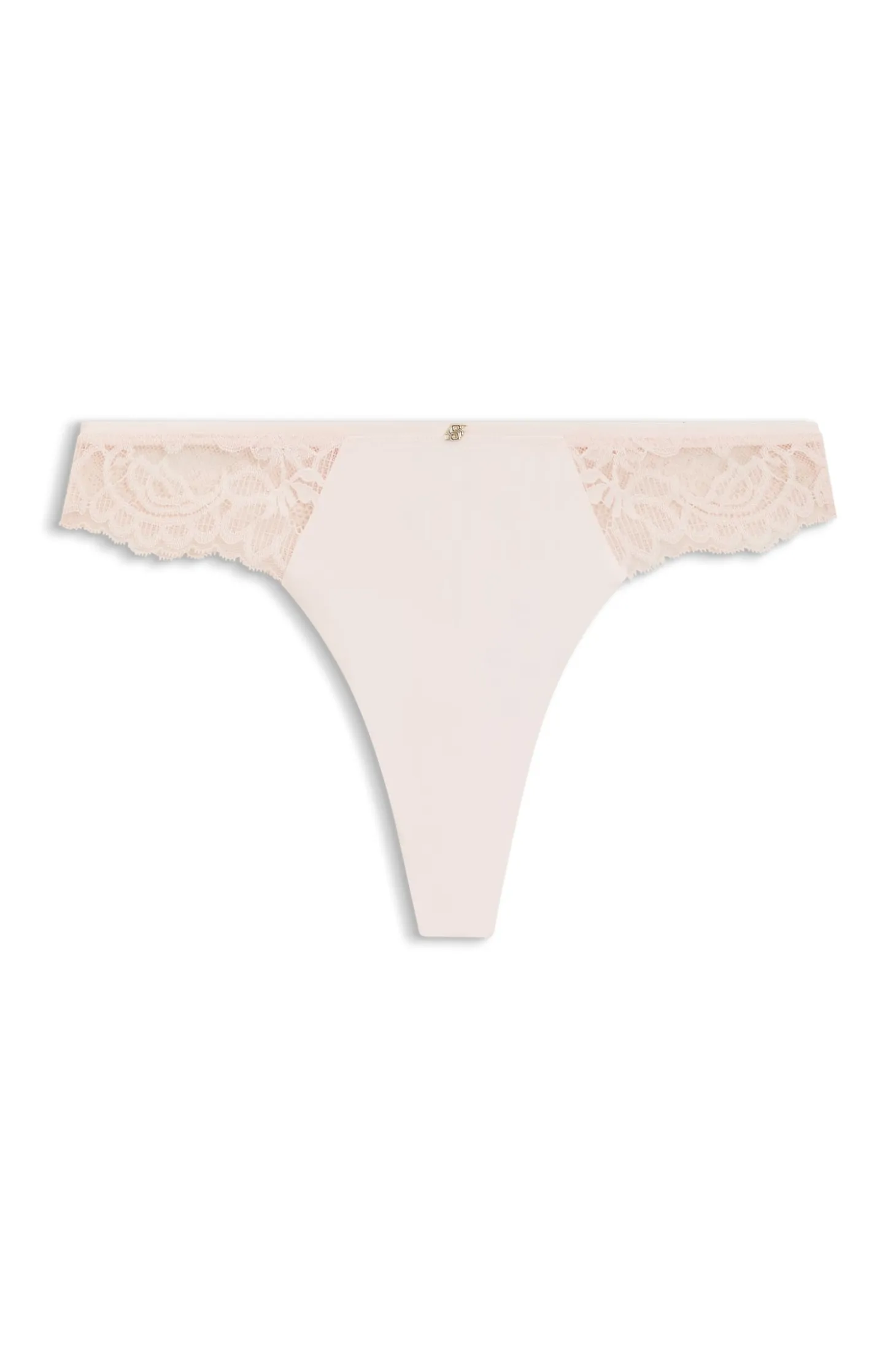 Slip aus Spitze mit plissiertem Mesh und goldenem Anhänger