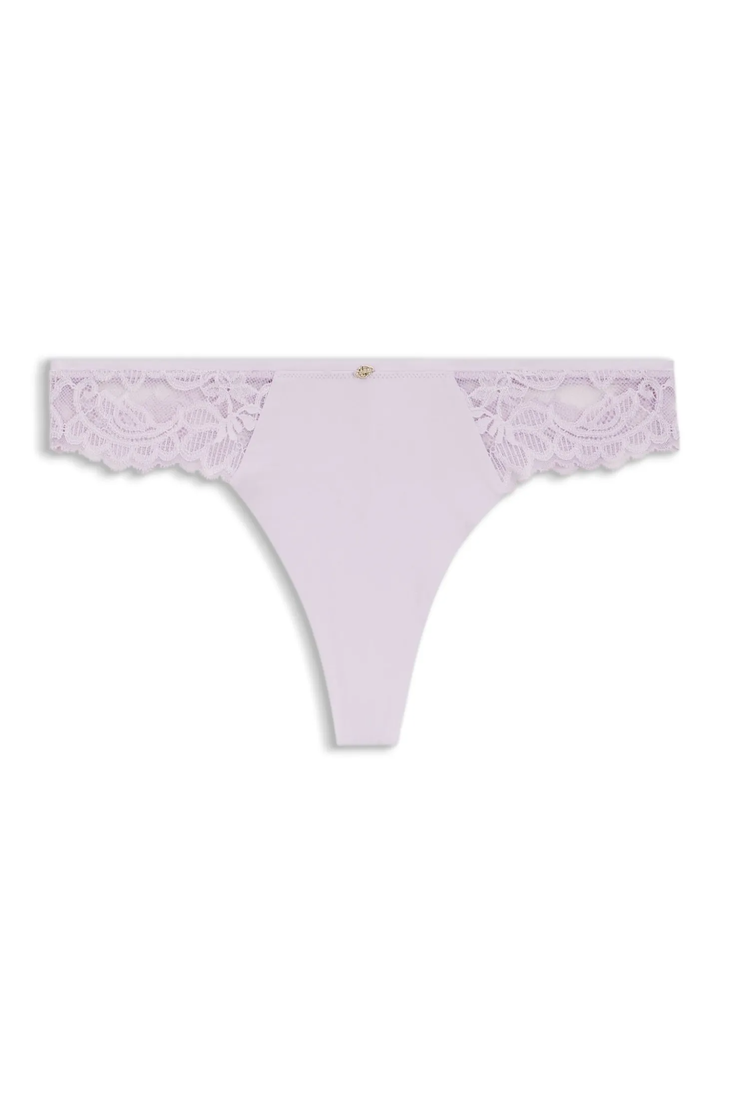 Slip aus Spitze mit plissiertem Mesh und goldenem Anhänger