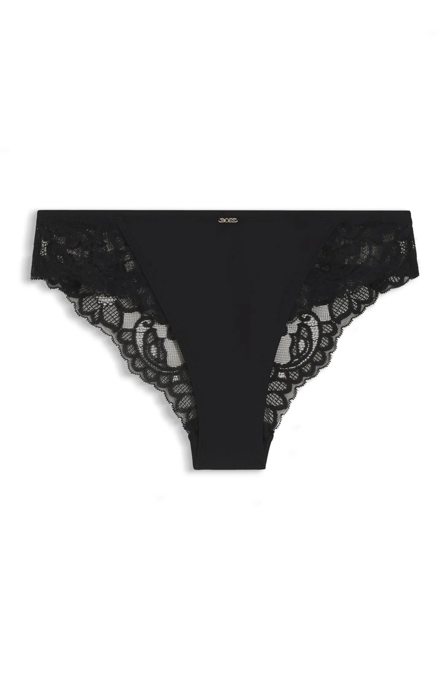 Slip aus Spitze mit plissierten Mesh-Details