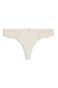 Slip aus Spitze mit plissiertem Mesh und goldenem Anhänger