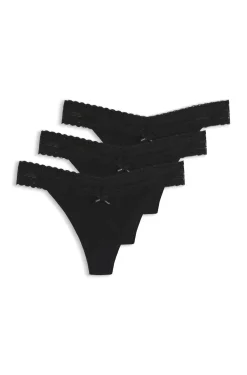Slip aus Stretch-Baumwolle mit elegantem Spitzenbesatz