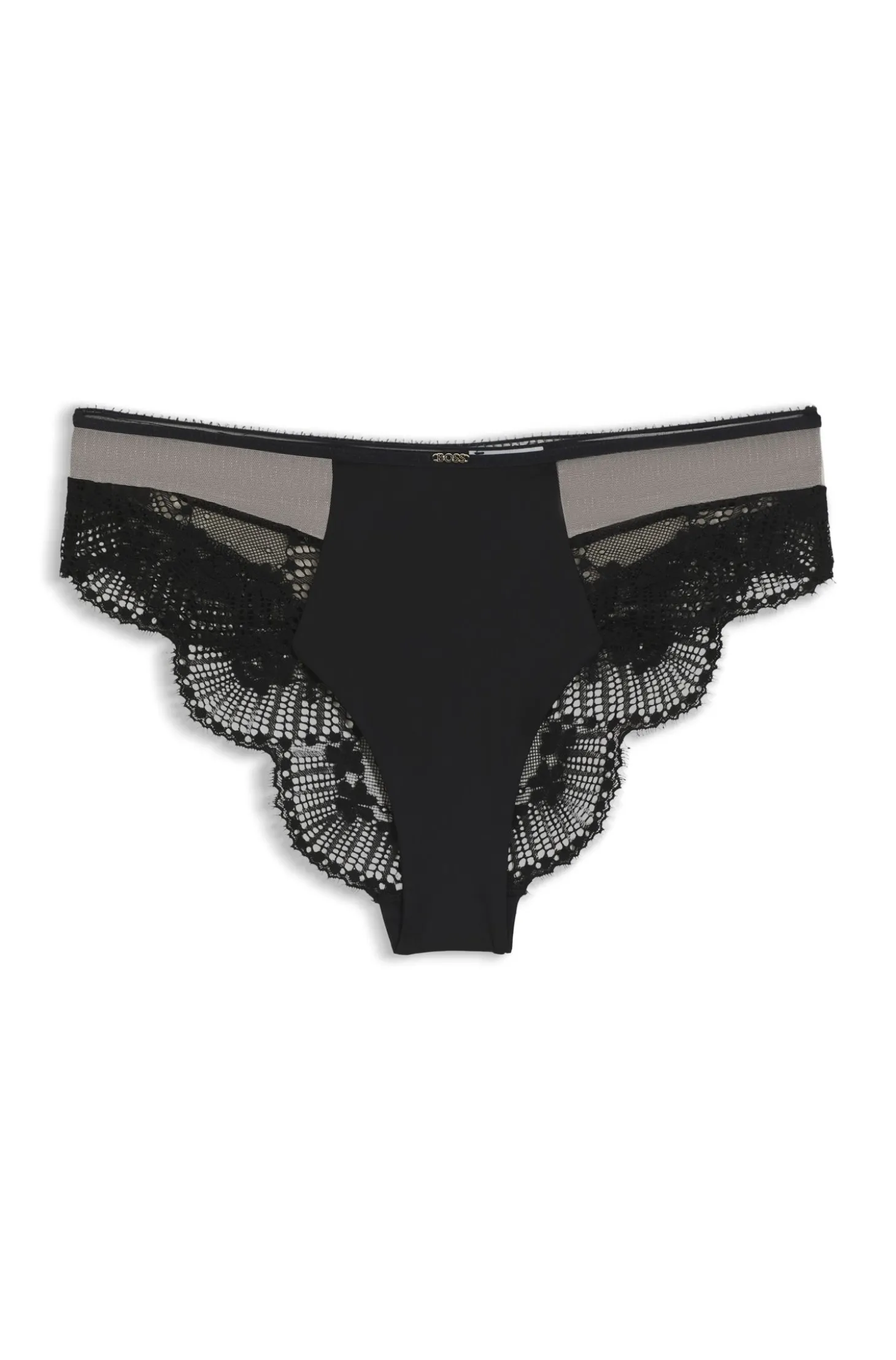 Slip mit niedriger Bundhöhe aus Spitze und Mesh