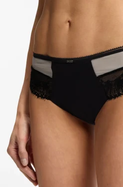 Slip mit niedriger Bundhöhe aus Spitze und Mesh