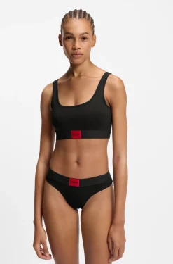 Slips aus Stretch-Baumwolle mit rotem Logo-Label