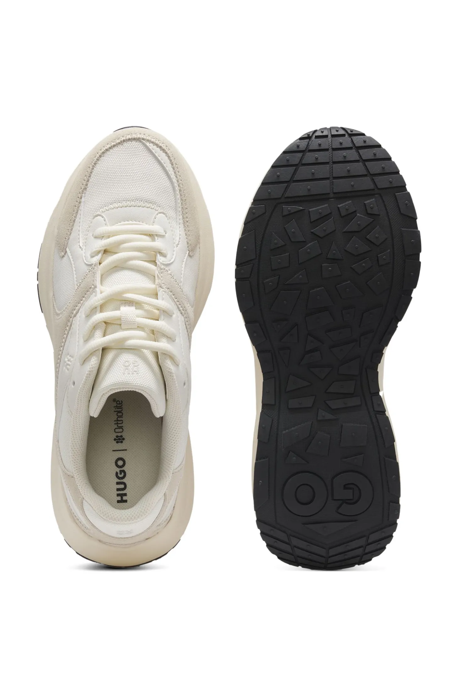 Sneakers aus Canvas, Leder und Veloursleder