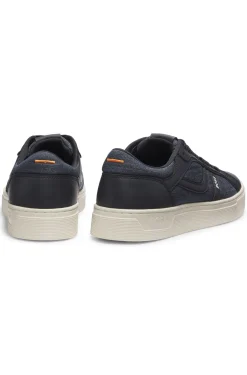 Sneakers aus Kunstleder mit Details in Denim-Optik