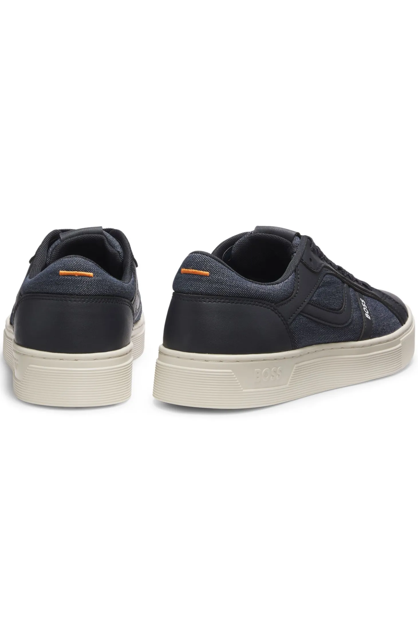 Sneakers aus Kunstleder mit Details in Denim-Optik