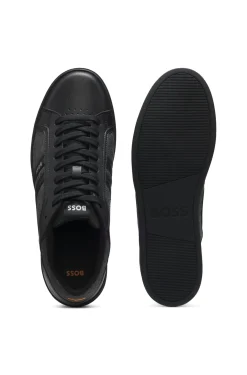 Sneakers aus Kunstleder mit Details in Denim-Optik