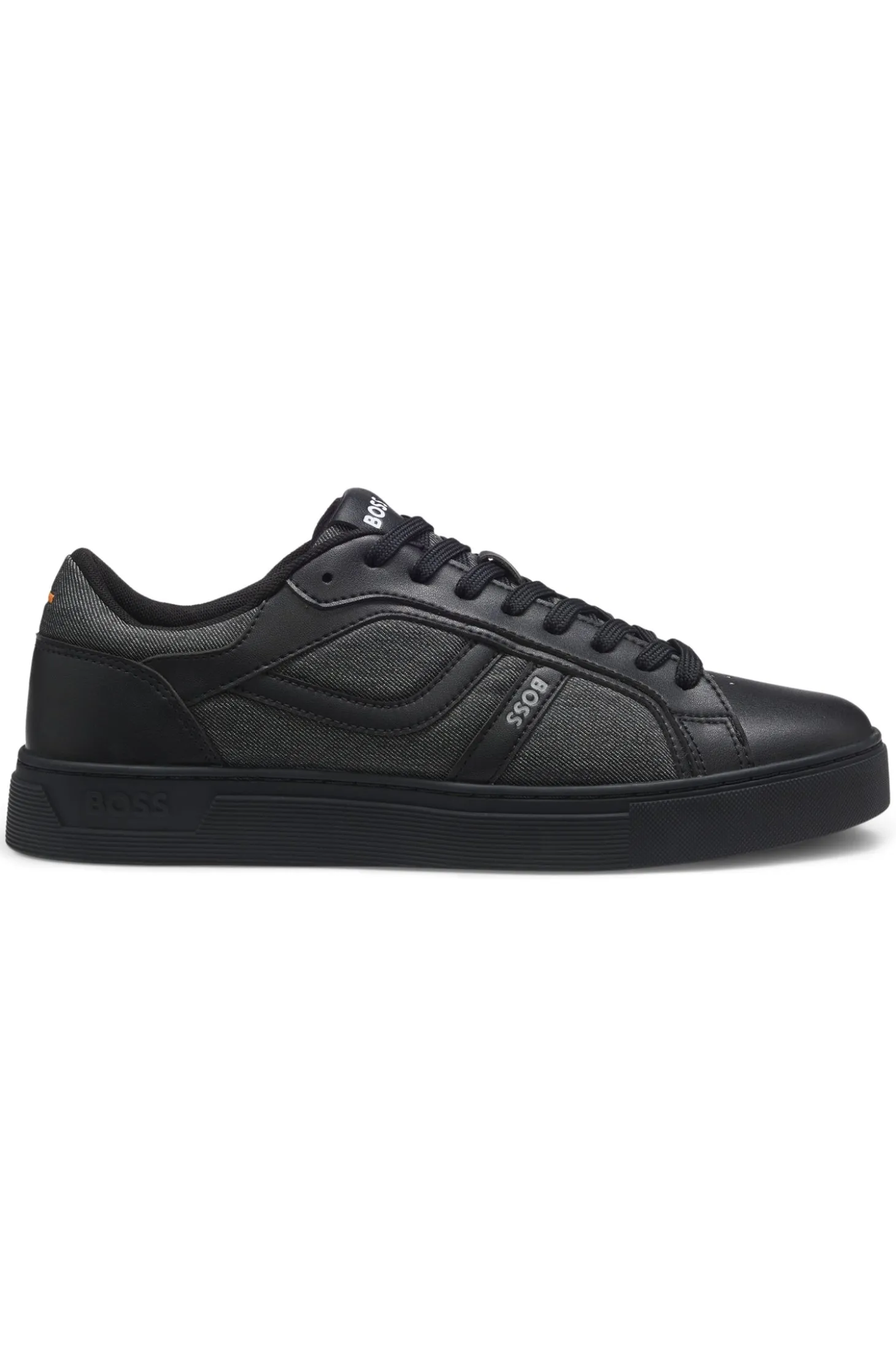 Sneakers aus Kunstleder mit Details in Denim-Optik