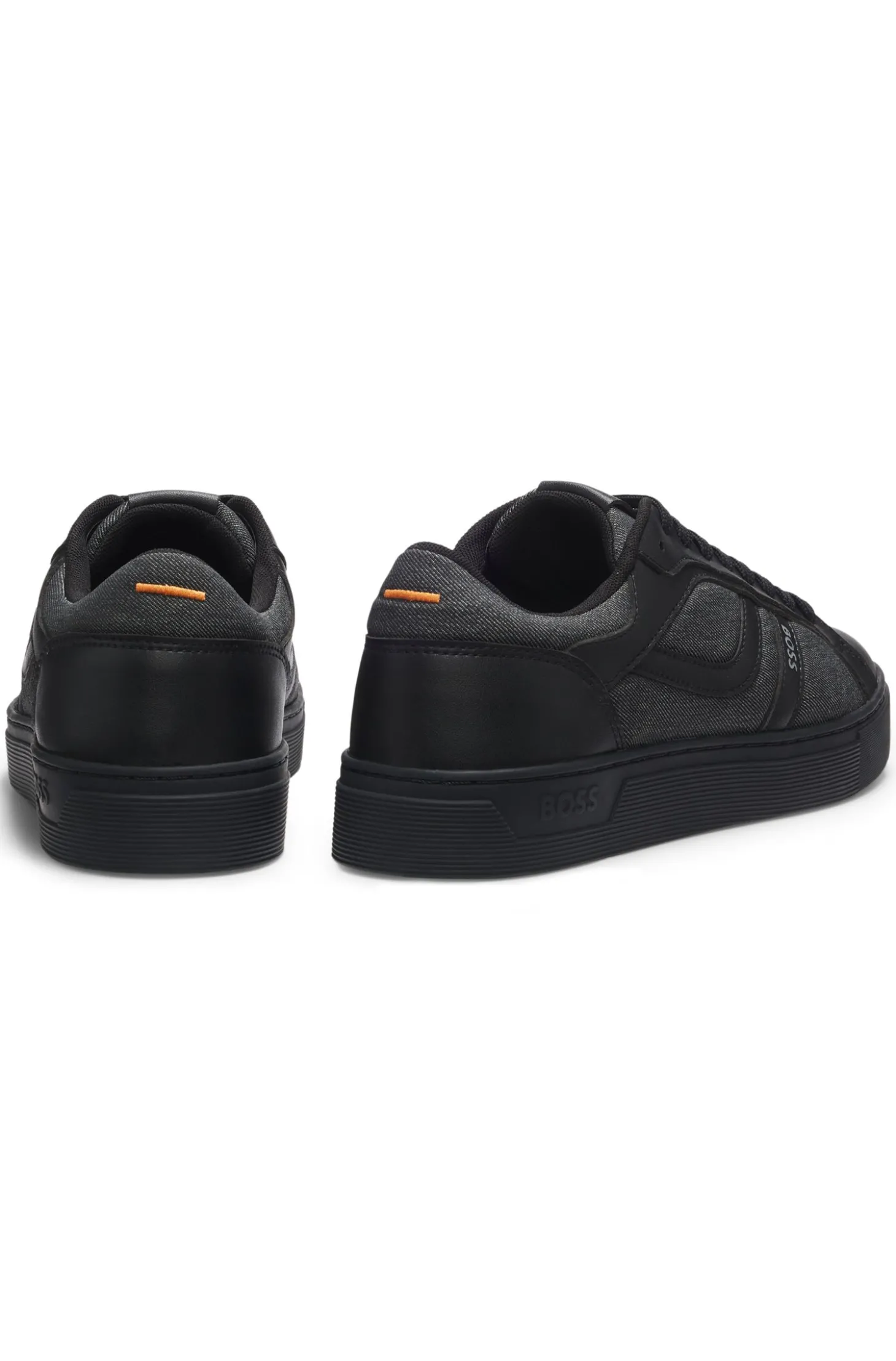 Sneakers aus Kunstleder mit Details in Denim-Optik