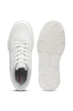 Sneakers aus Kunstleder mit Mesh-Details