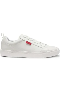 Sneakers aus Kunstleder mit rotem Logo-Etikett