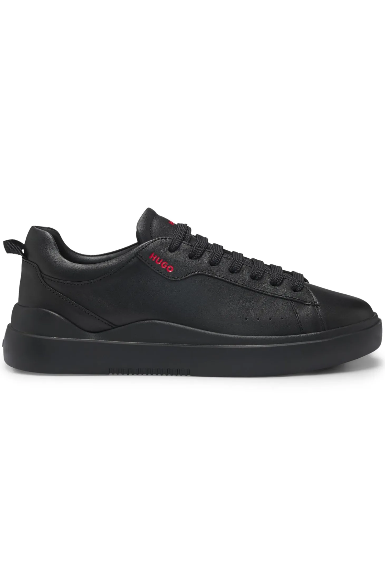 Sneakers aus Leder mit Cupsohle und roten Logo-Details