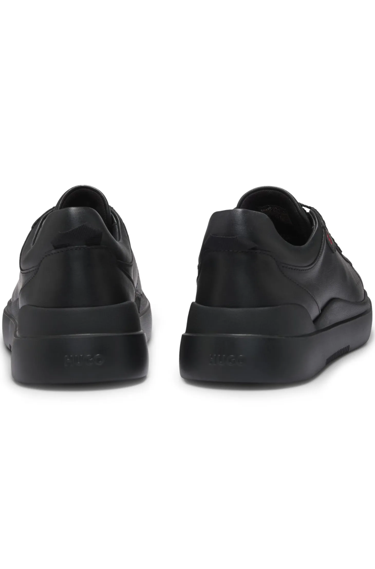 Sneakers aus Leder mit Cupsohle und roten Logo-Details
