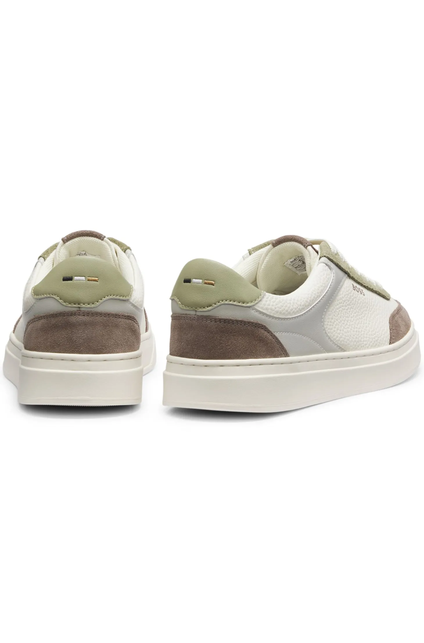 Sneakers aus Leder mit Cupsohle und Veloursleder-Details
