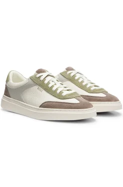 Sneakers aus Leder mit Cupsohle und Veloursleder-Details