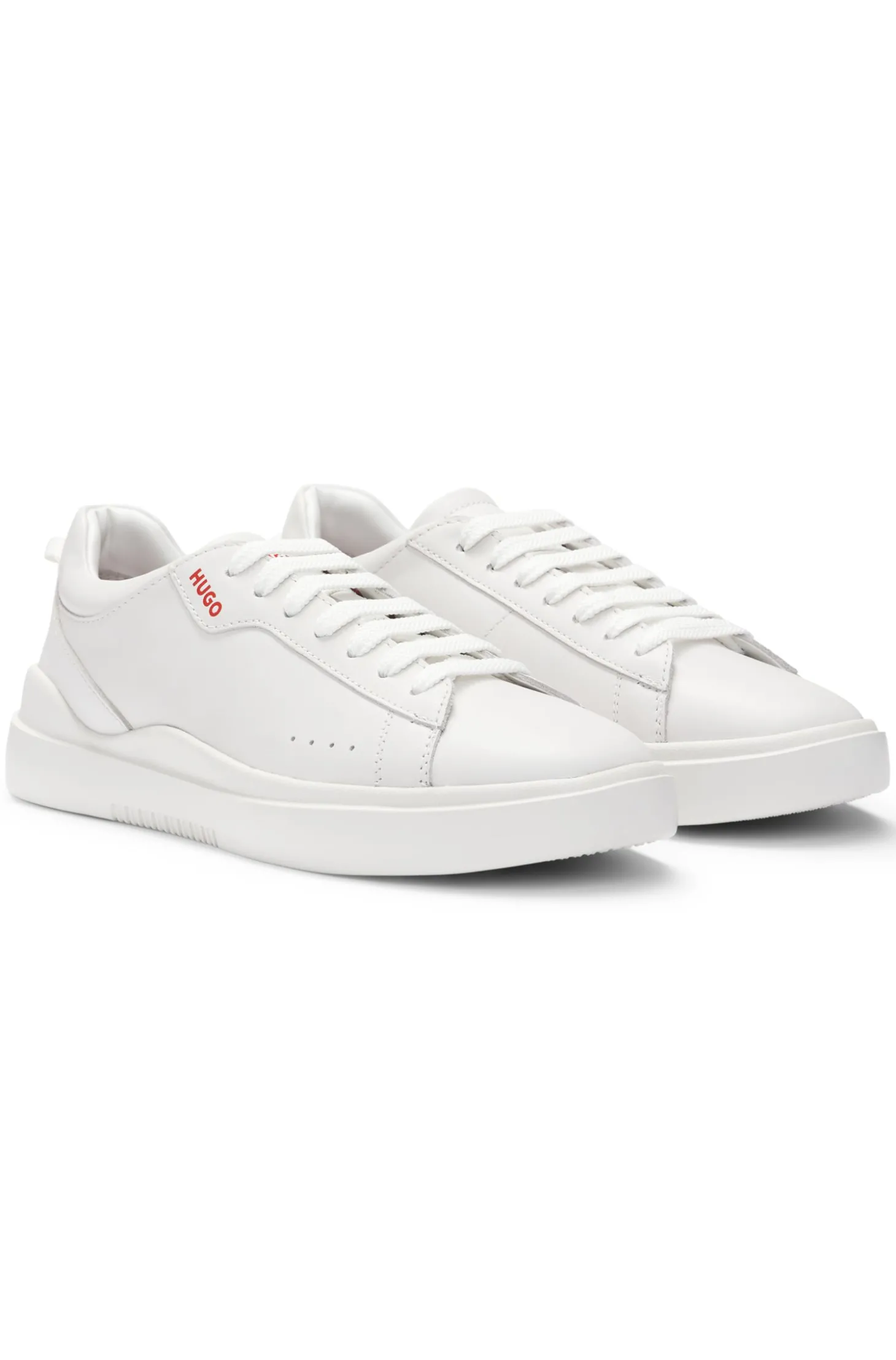 Sneakers aus Leder mit Cupsohle und Logo-Details