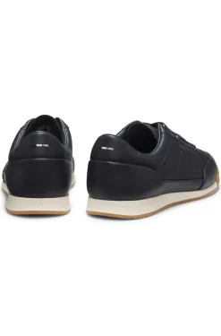 Sneakers aus Leder mit Folien-Logo