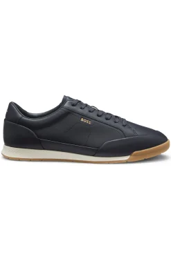 Sneakers aus Leder mit Folien-Logo