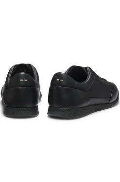 Sneakers aus Leder mit Folien-Logo