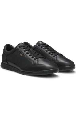 Sneakers aus Leder mit Folien-Logo