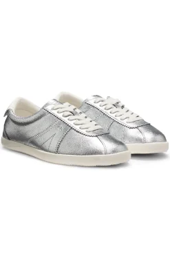 Sneakers aus Leder mit Metallic-Effekt
