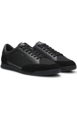 Sneakers aus Material-Mix mit Nahtdetails