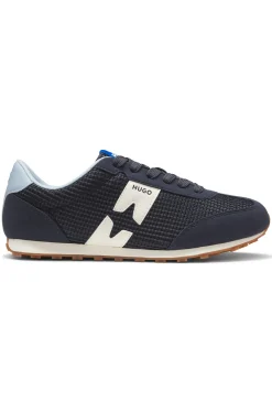 Sneakers aus Mesh mit Details aus Veloursleder-Imitat