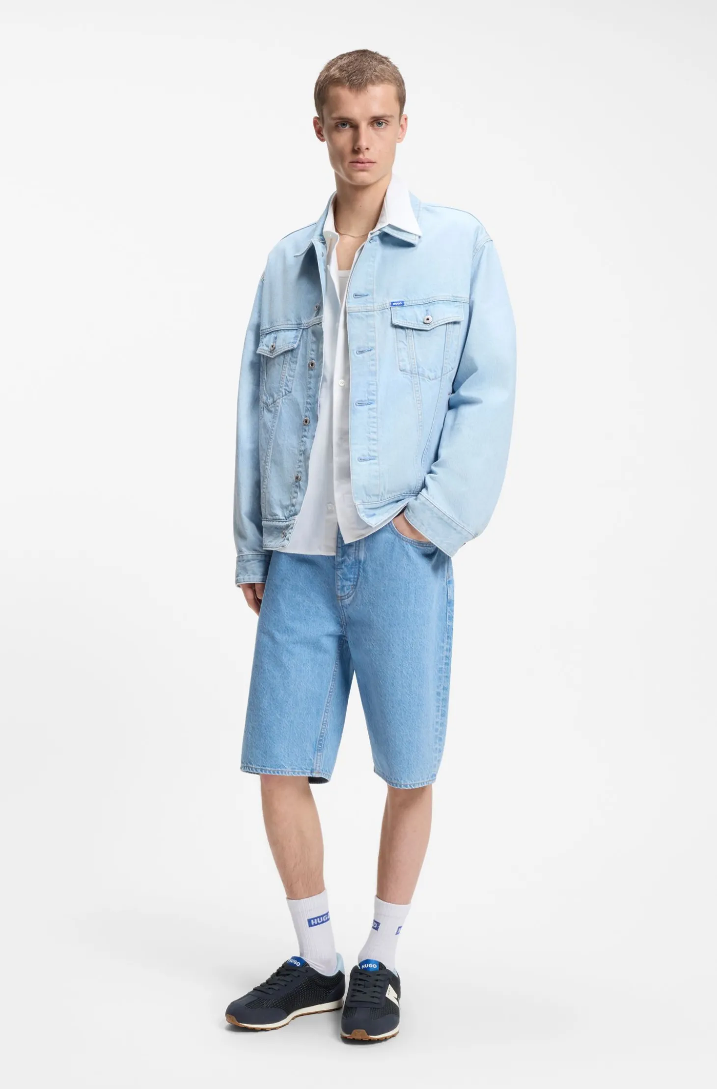 Sneakers aus Mesh mit Details aus Veloursleder-Imitat