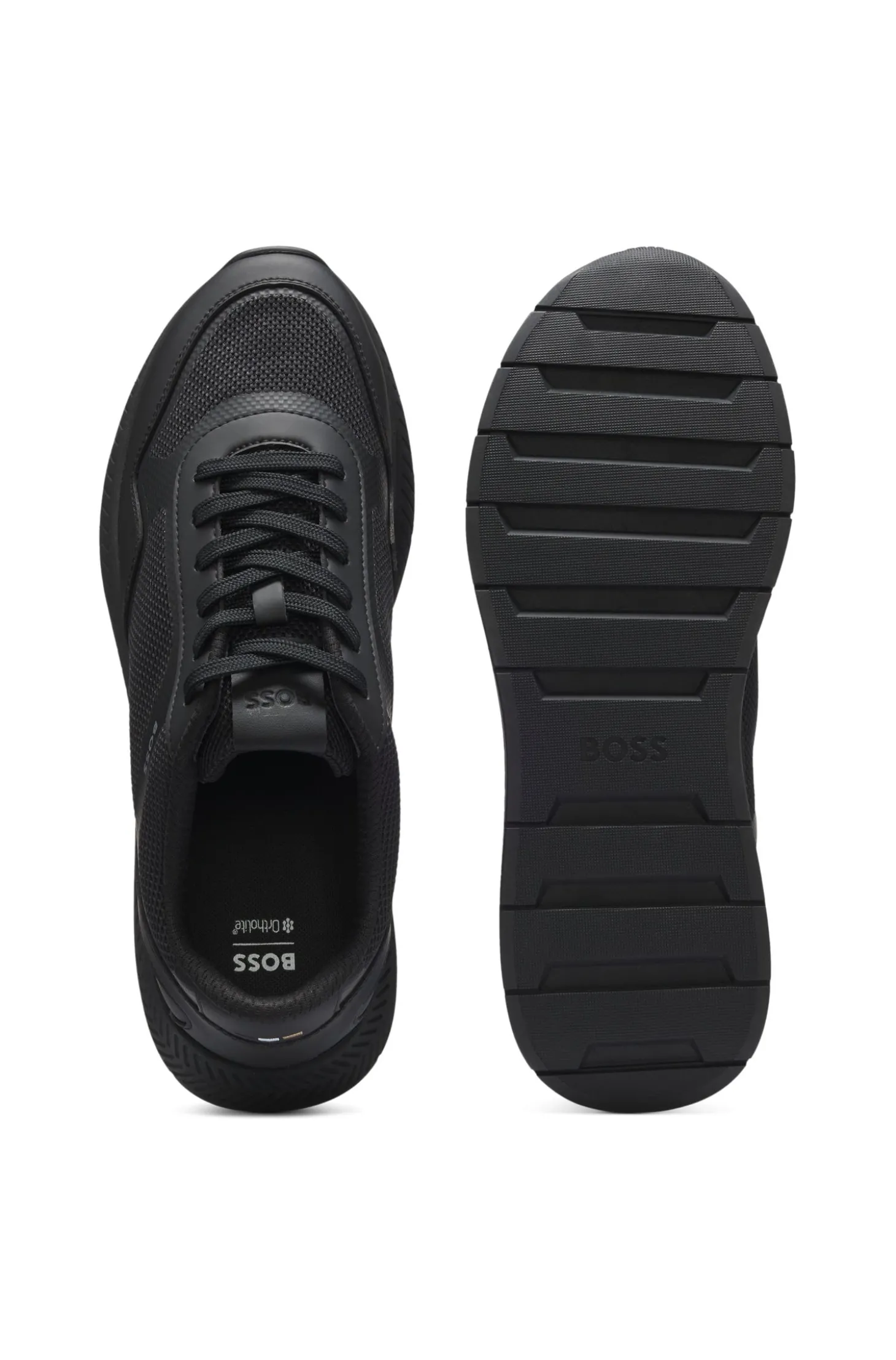 Sneakers aus Mesh mit gerippter Sohle