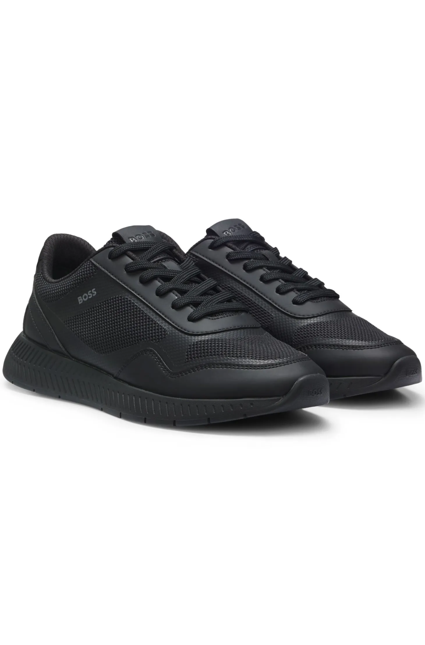 Sneakers aus Mesh mit gerippter Sohle
