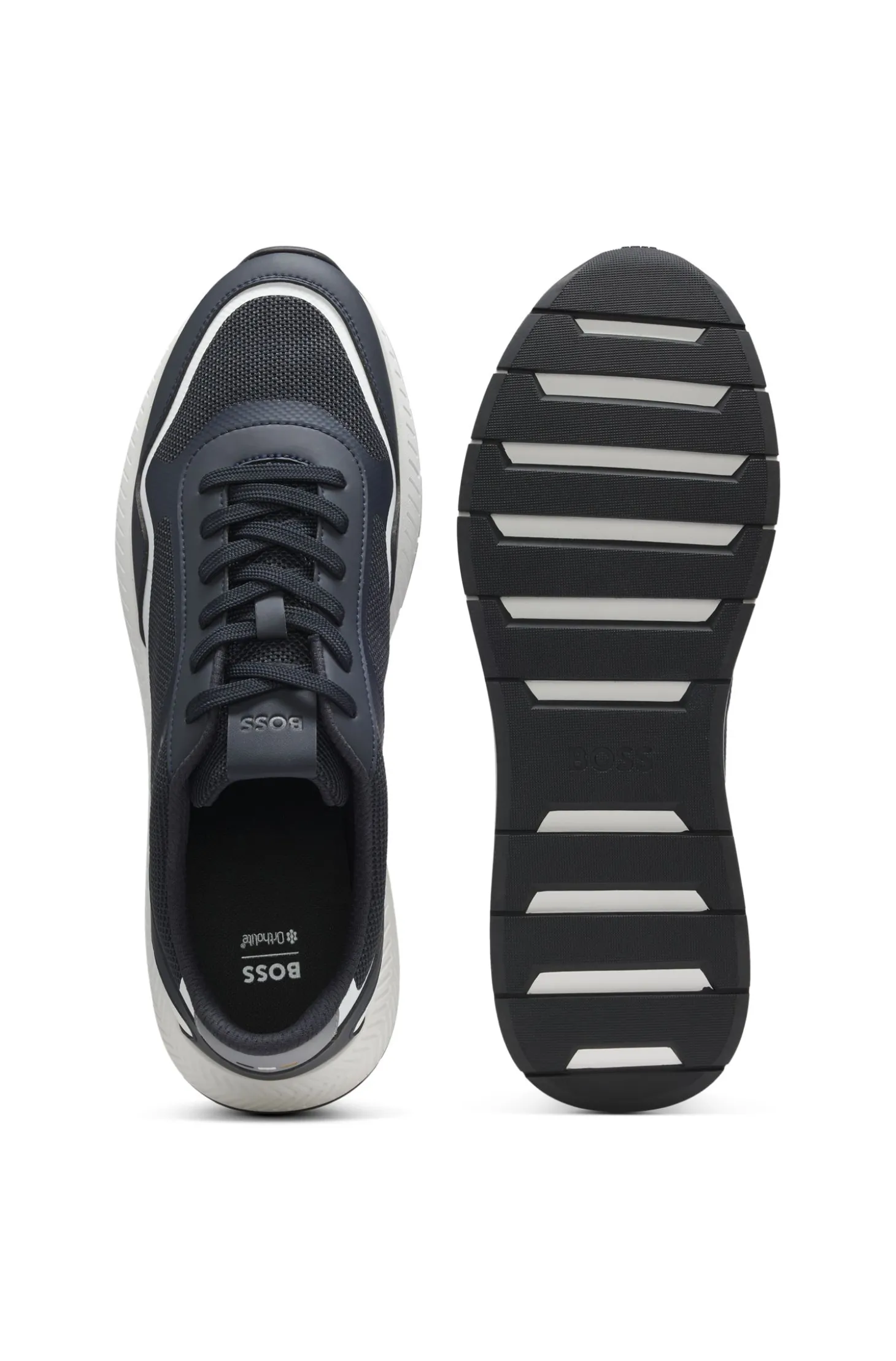 Sneakers aus Mesh mit gerippter Sohle