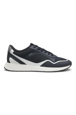 Sneakers aus Mesh mit gerippter Sohle