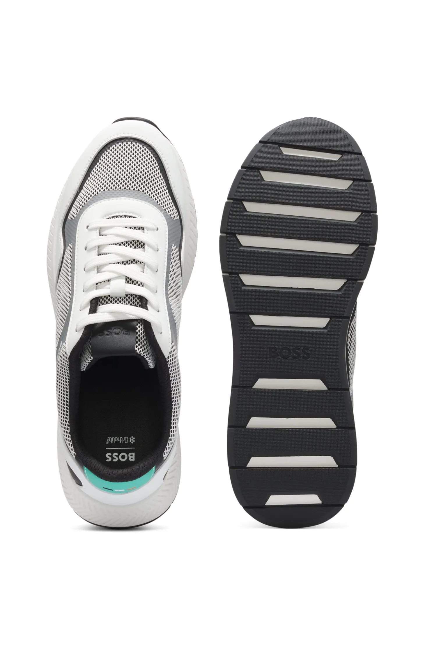 Sneakers aus Mesh mit gerippter Sohle
